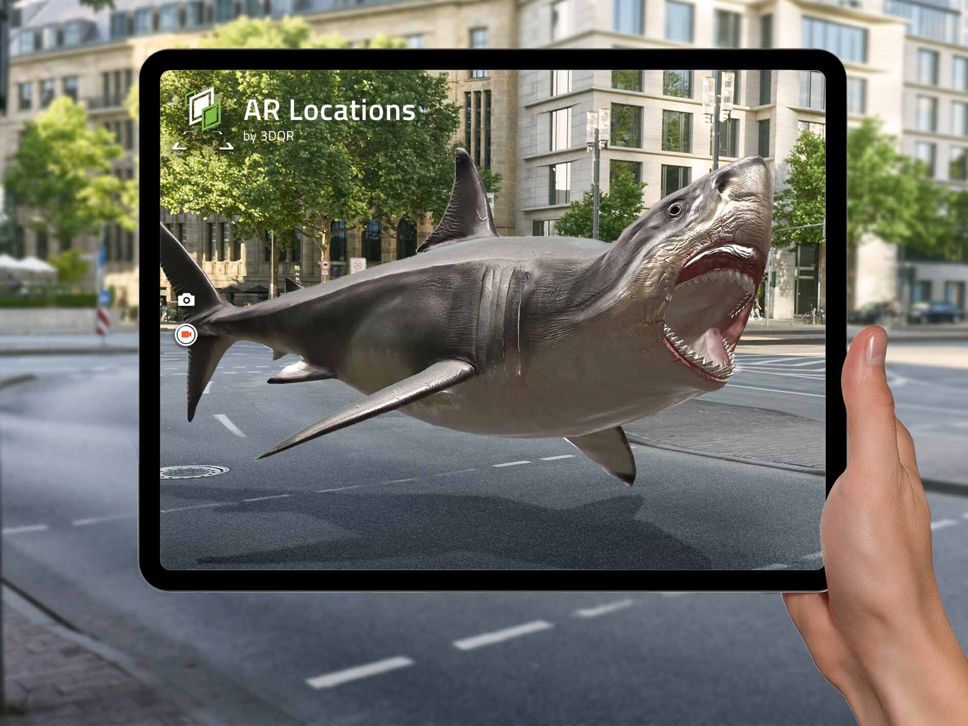 interaktive AR-Szene von einem Hai